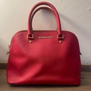 Michael Kors Cindy MD Dome Satchel Color: Red